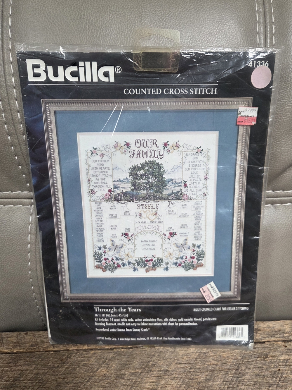 Vintage Bucilla Through the Years Family Tree Counted Cross Stitch Kit Bin 1H